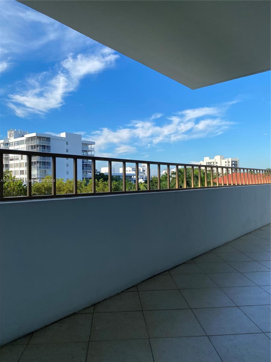 a view of balcony with city view