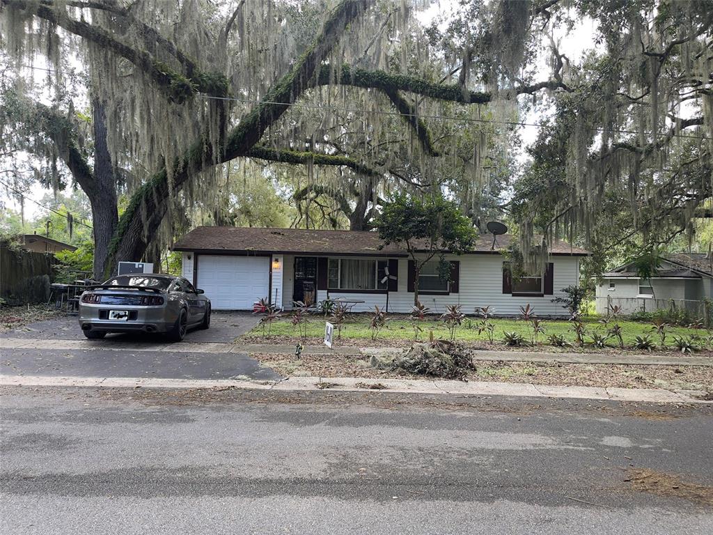 a car parked in front of a house