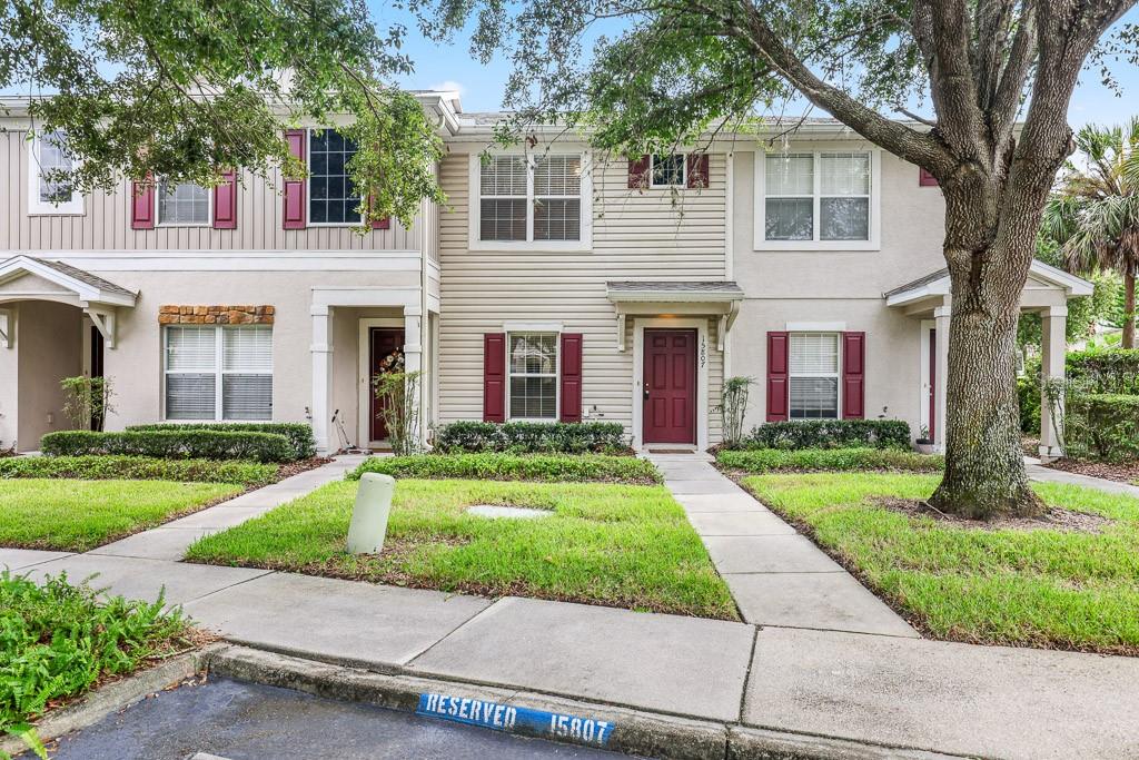 front view of a house with a yard