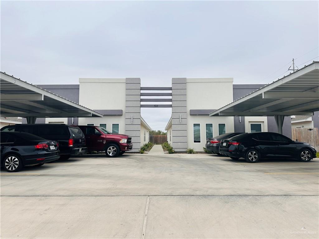 a car parked in front of a building