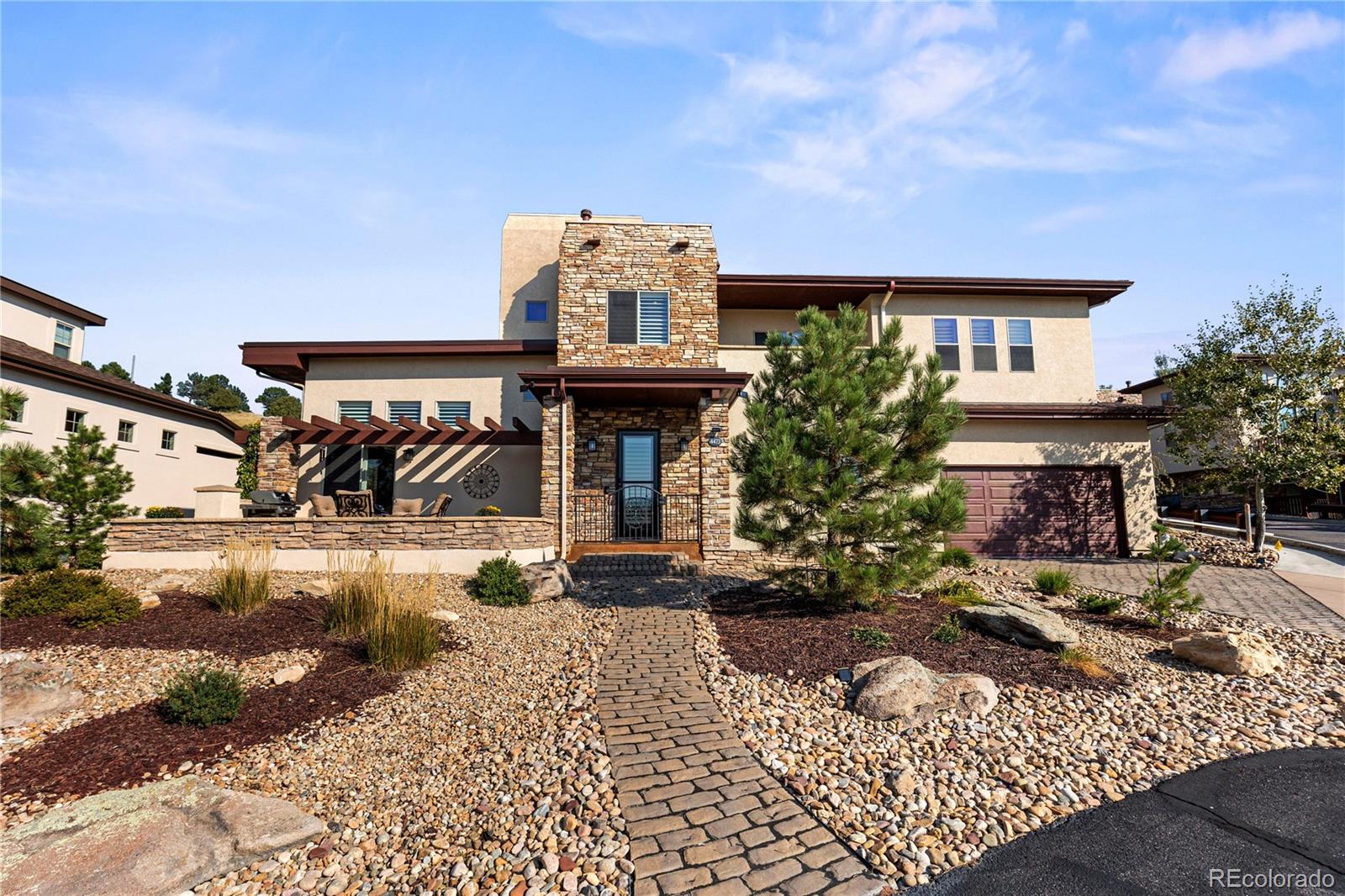 a view of a house with patio