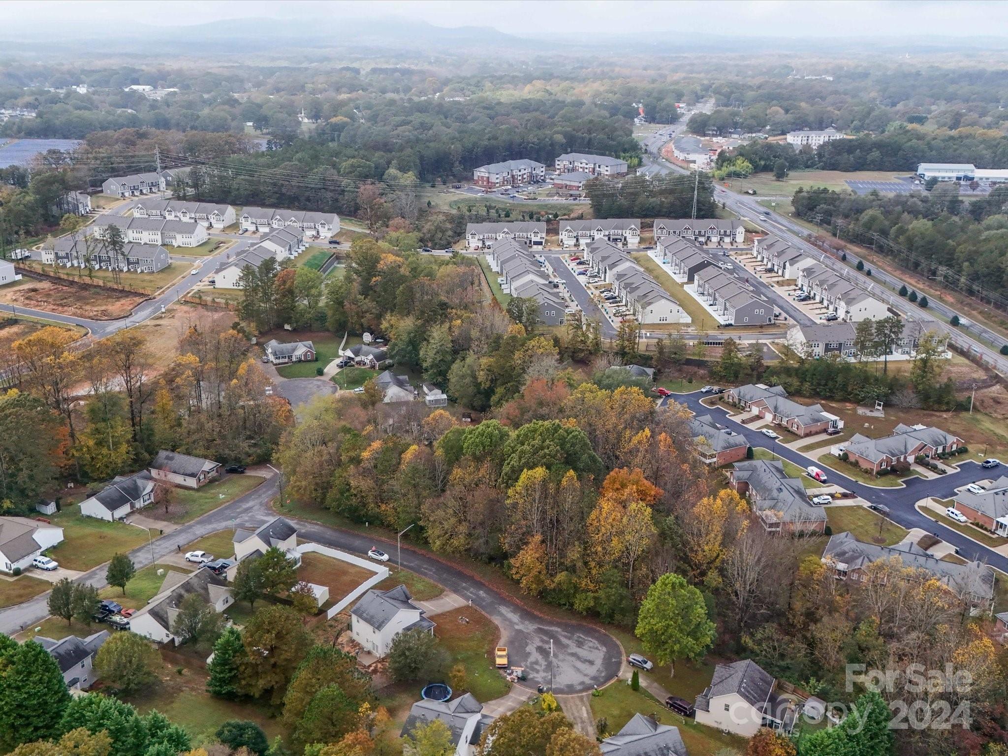 an aerial view of multiple house