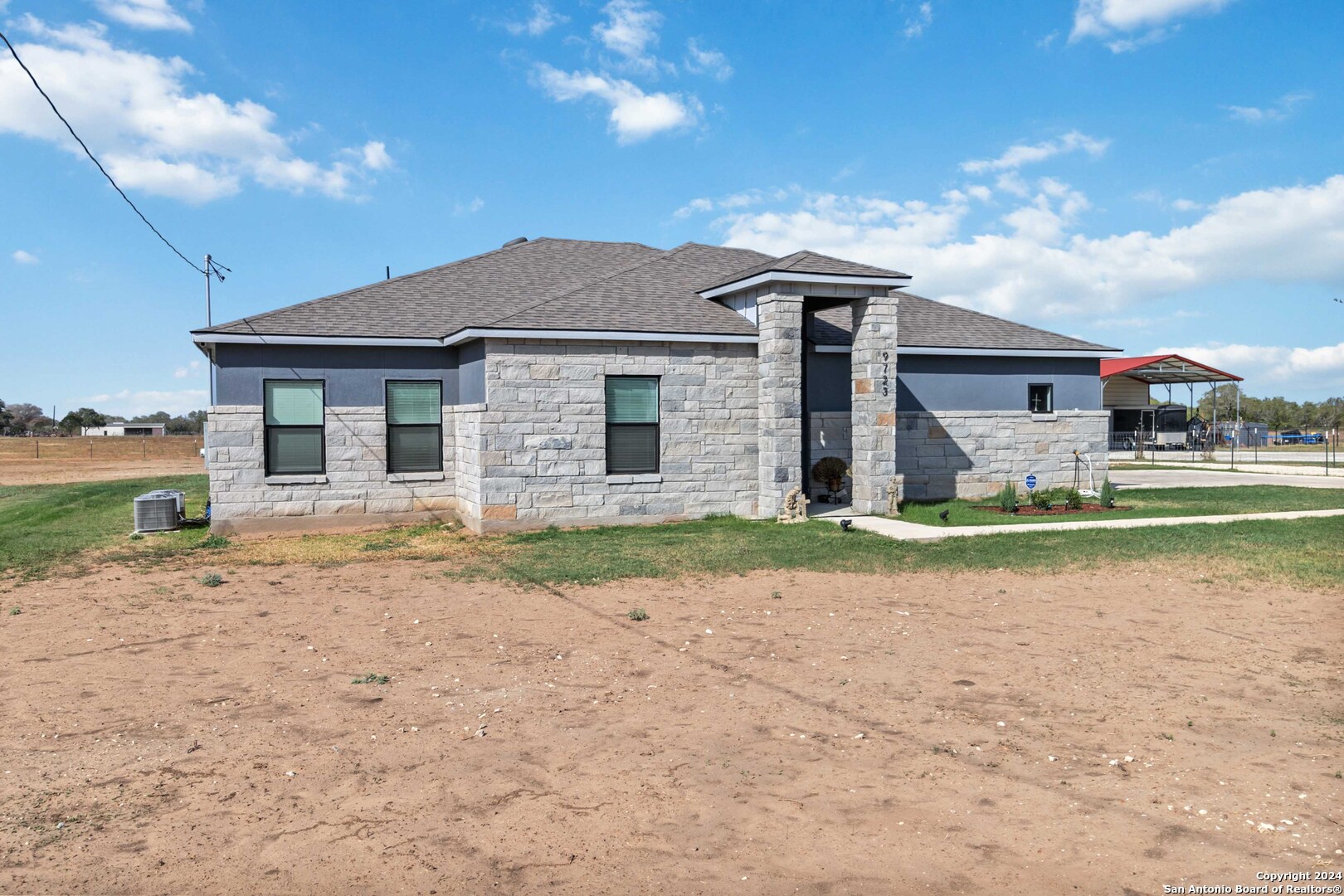 front view of house with a yard