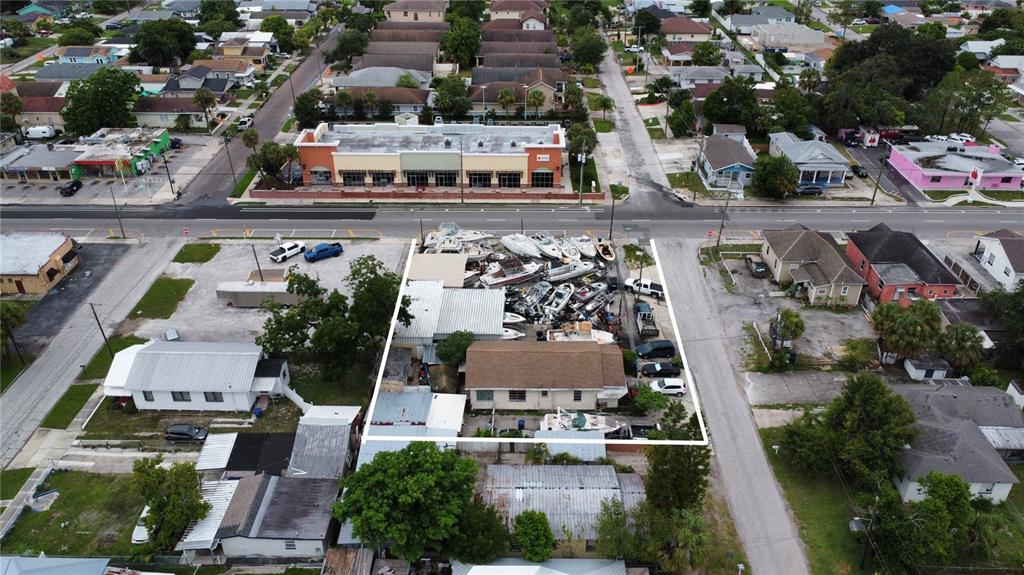 an aerial view of multiple house