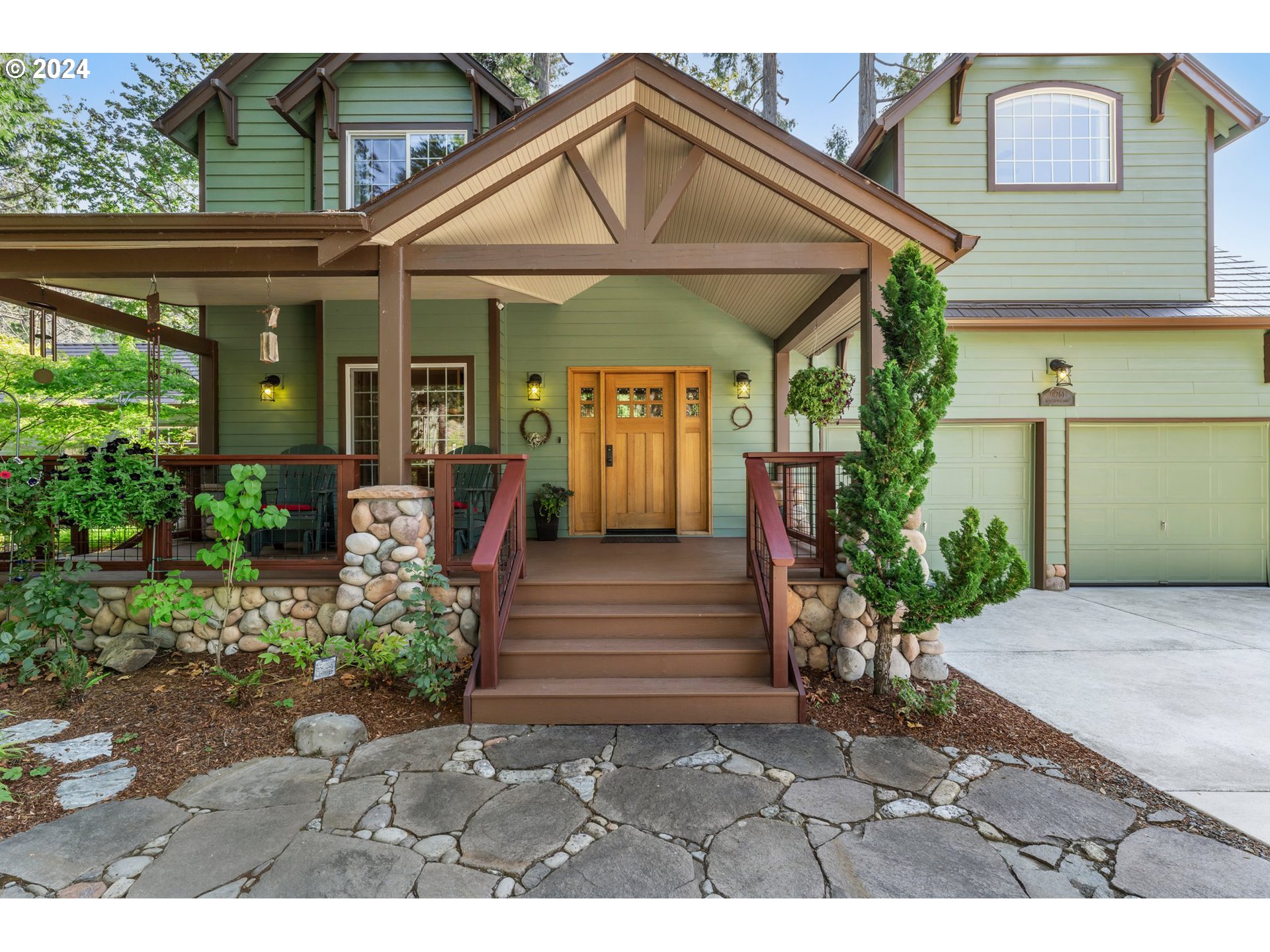 a front view of a house with a porch