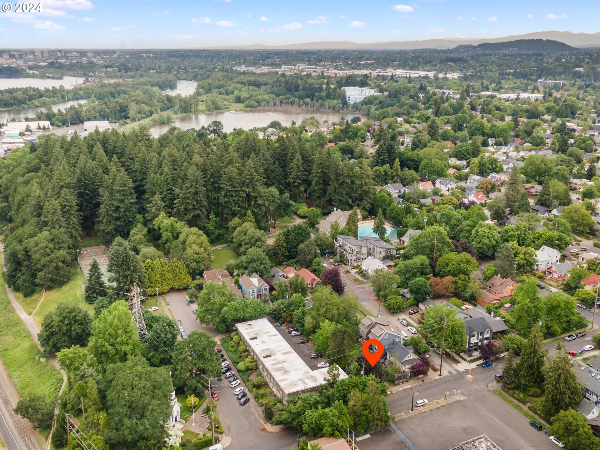 an aerial view of multiple house