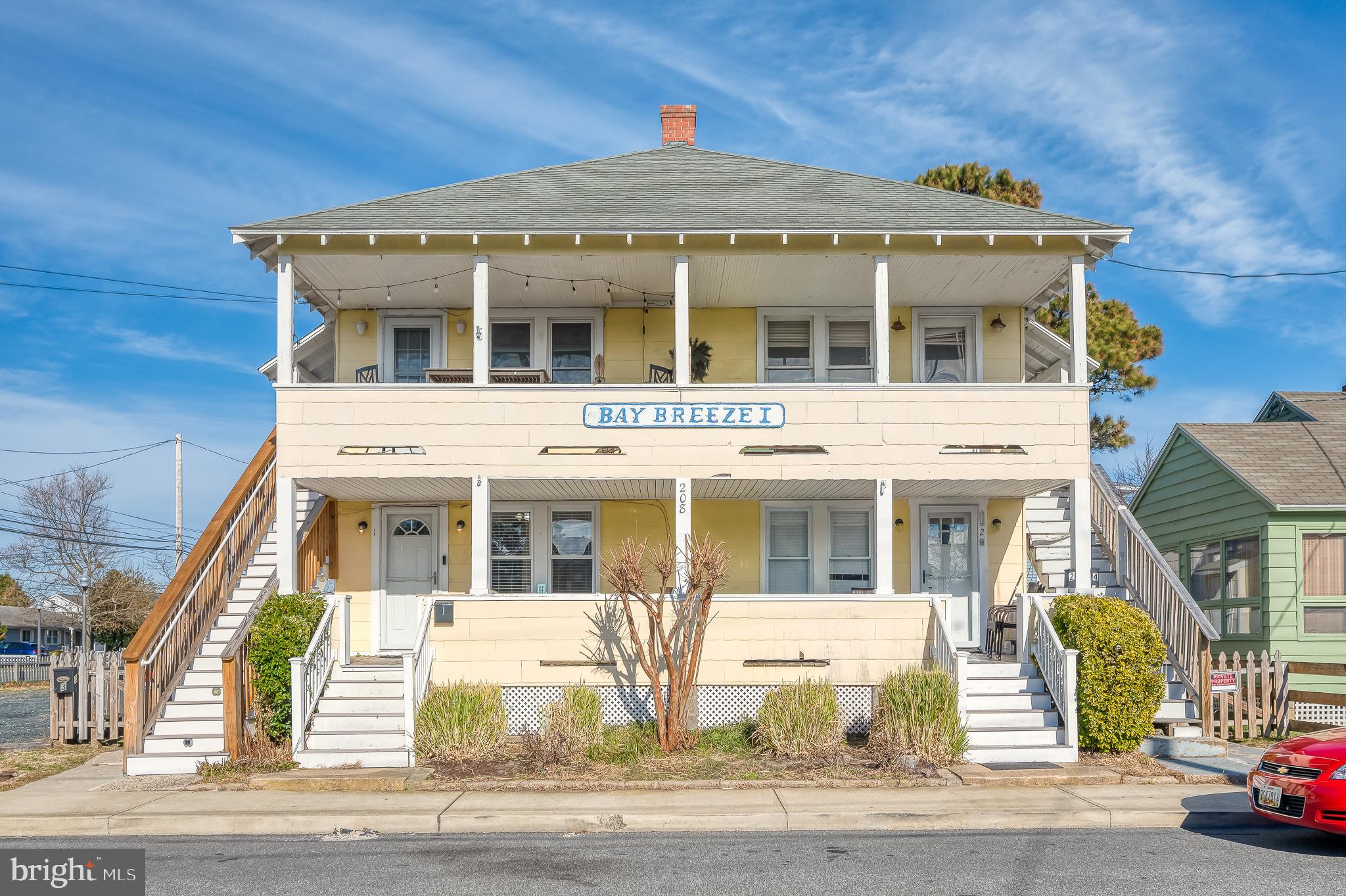 a front view of a building