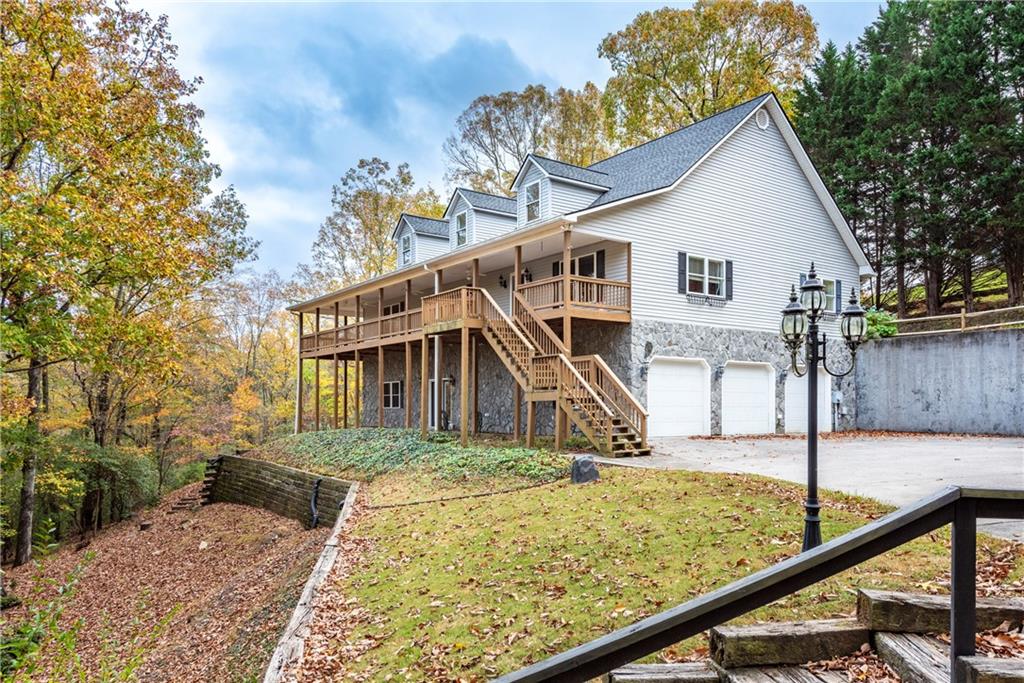 a house view with a outdoor space