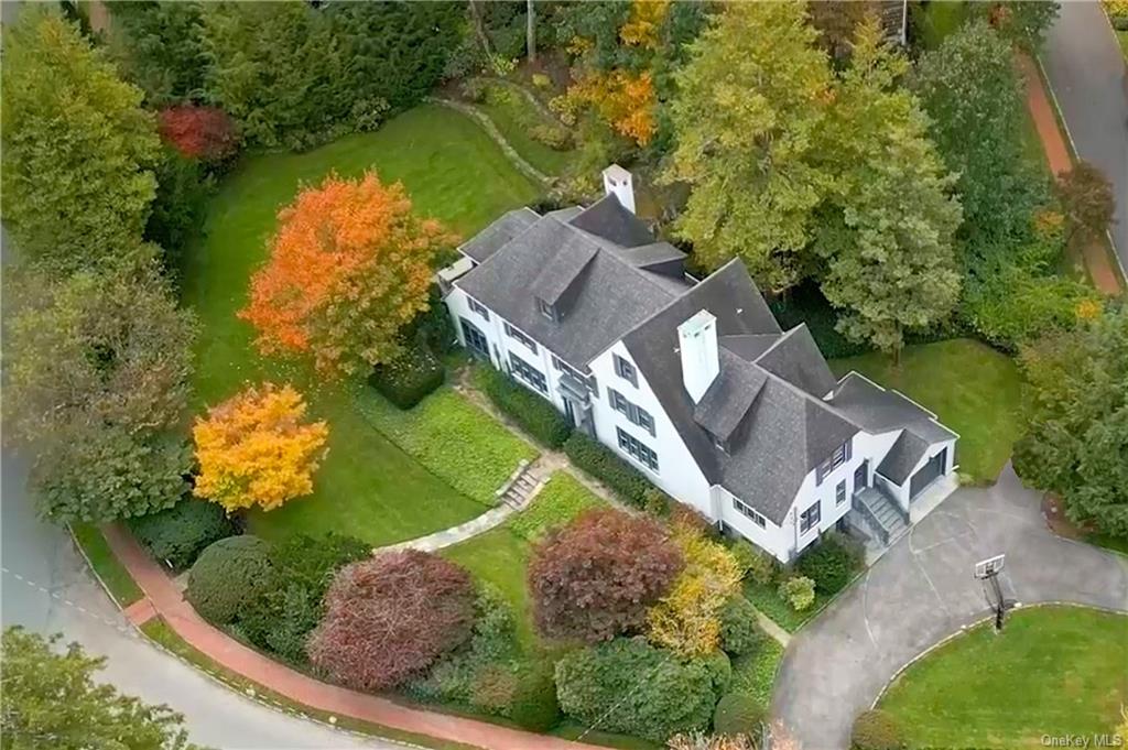 an aerial view of a house