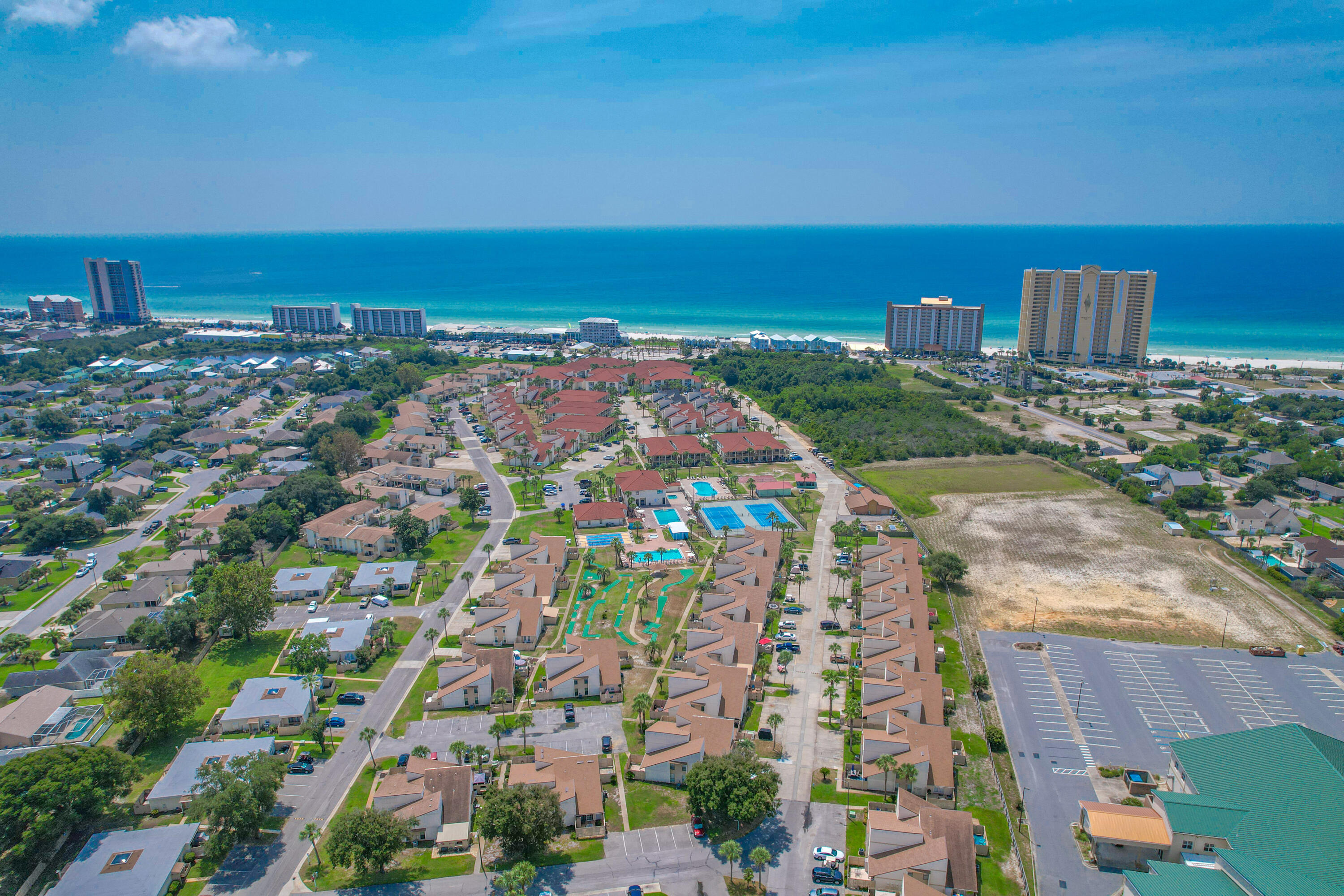 a view of city and ocean