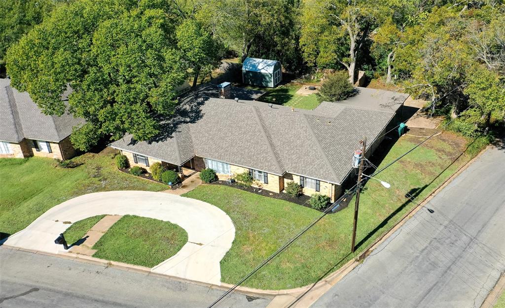 an aerial view of a house