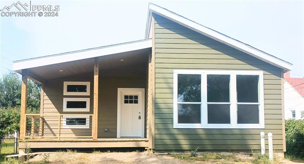 a front view of a house