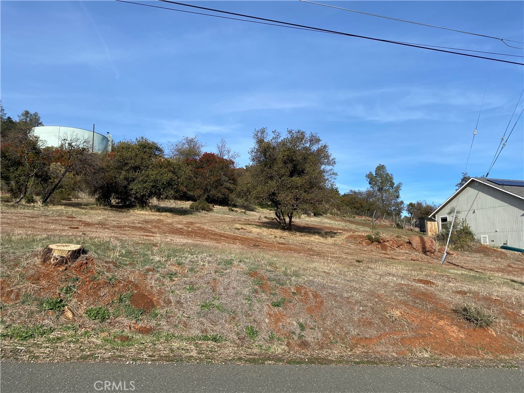 a view of a yard with a house