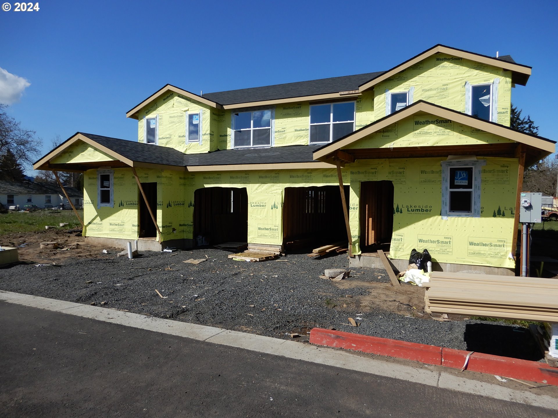 a front view of a house with entertaining space