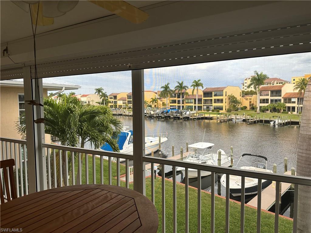 a view of a balcony with lake view