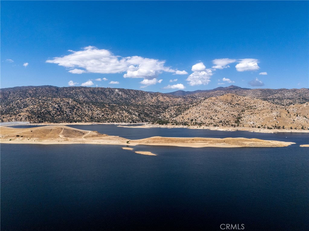 a view of a lake with a mountain