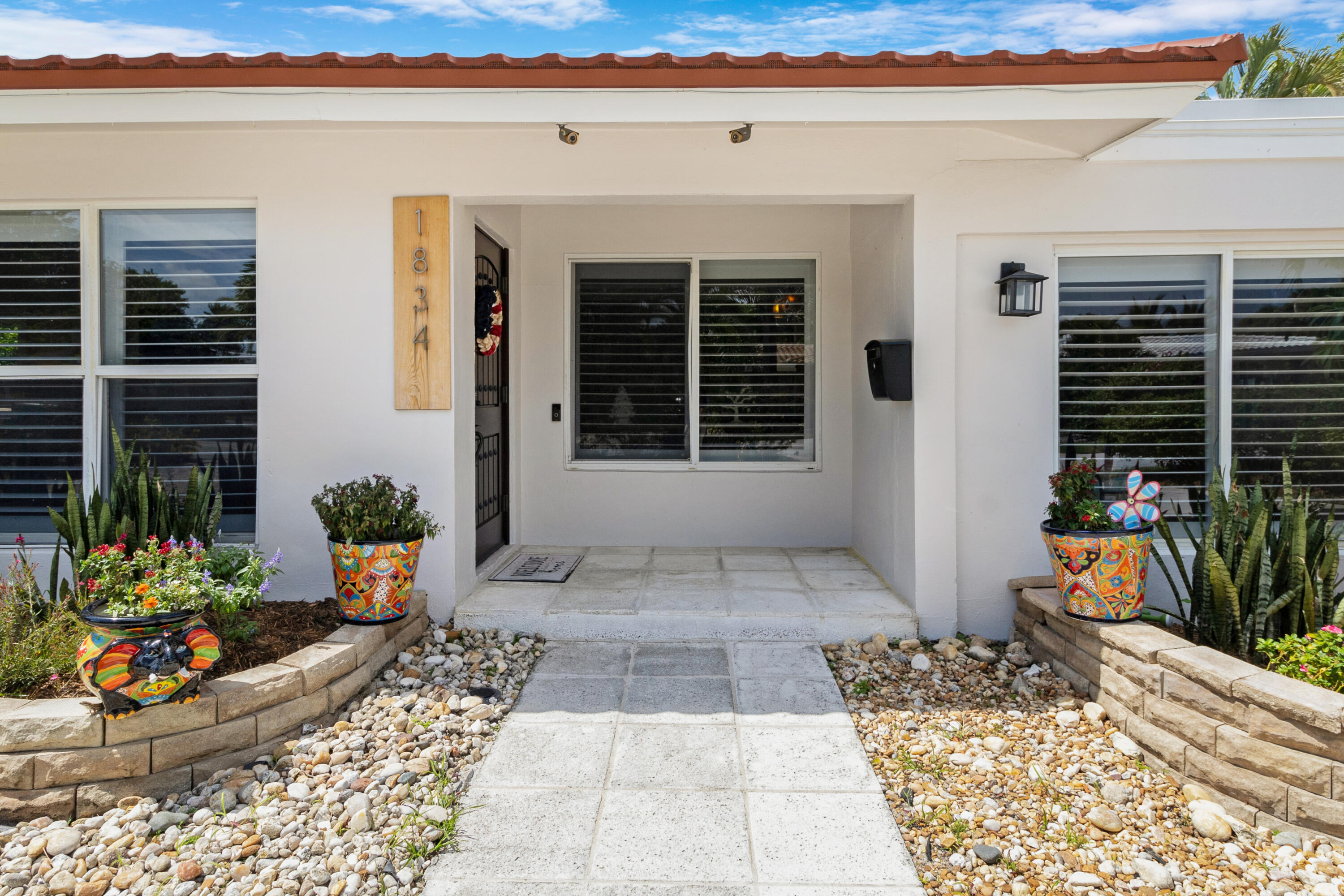 a front view of a house