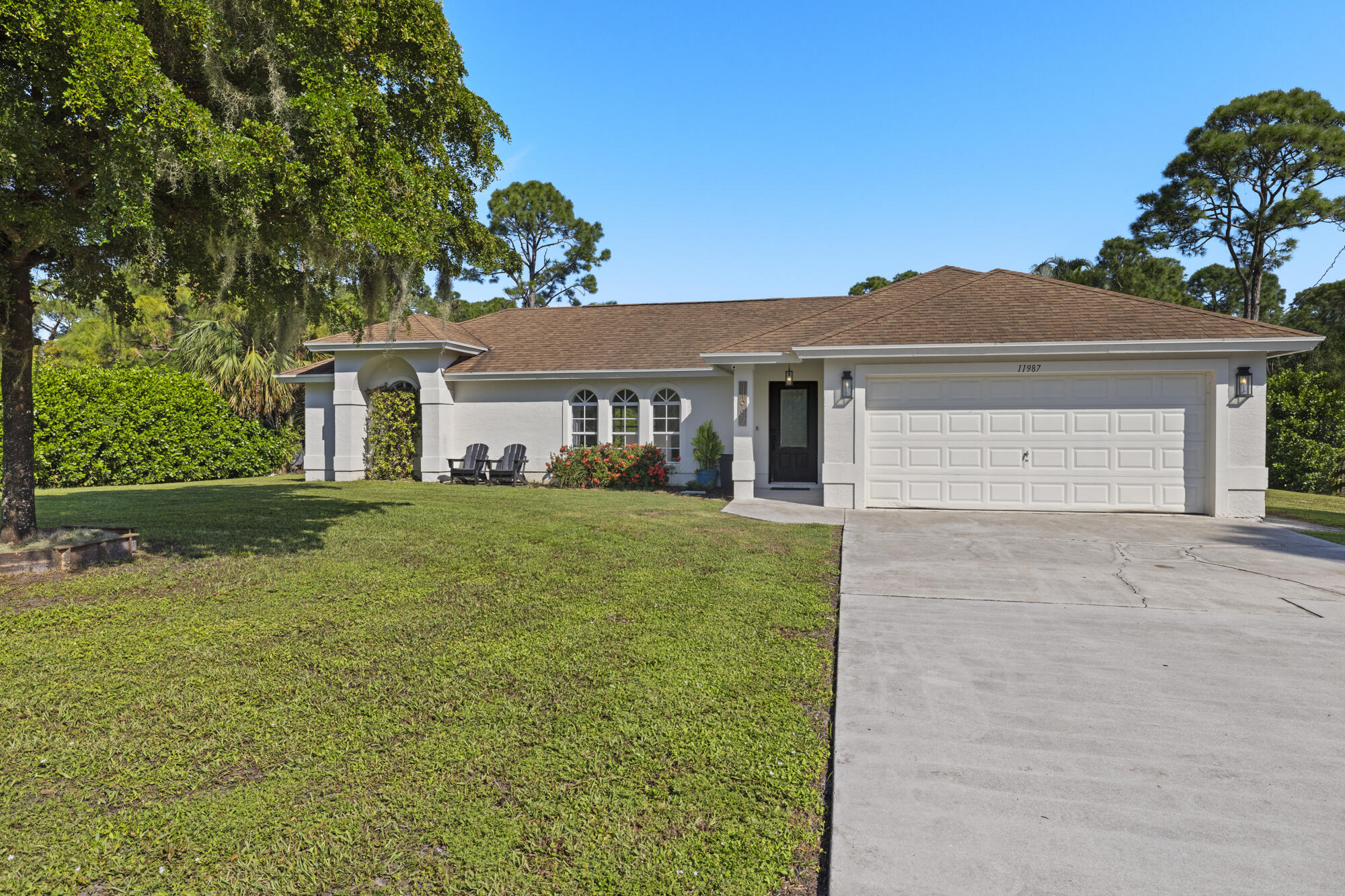 front view of a house with a yard