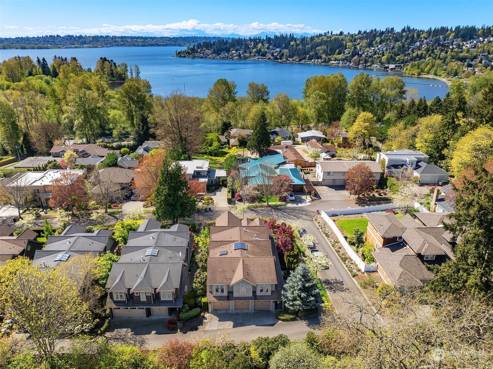 an aerial view of multiple house