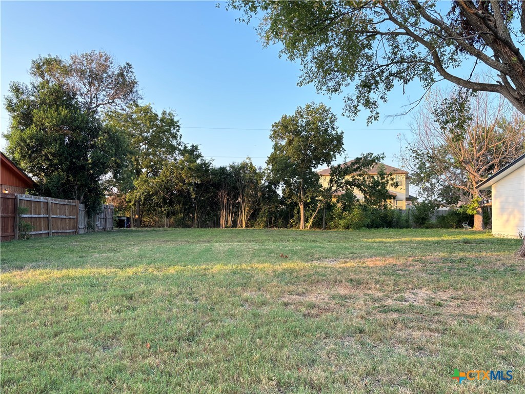 a view of a field with trees