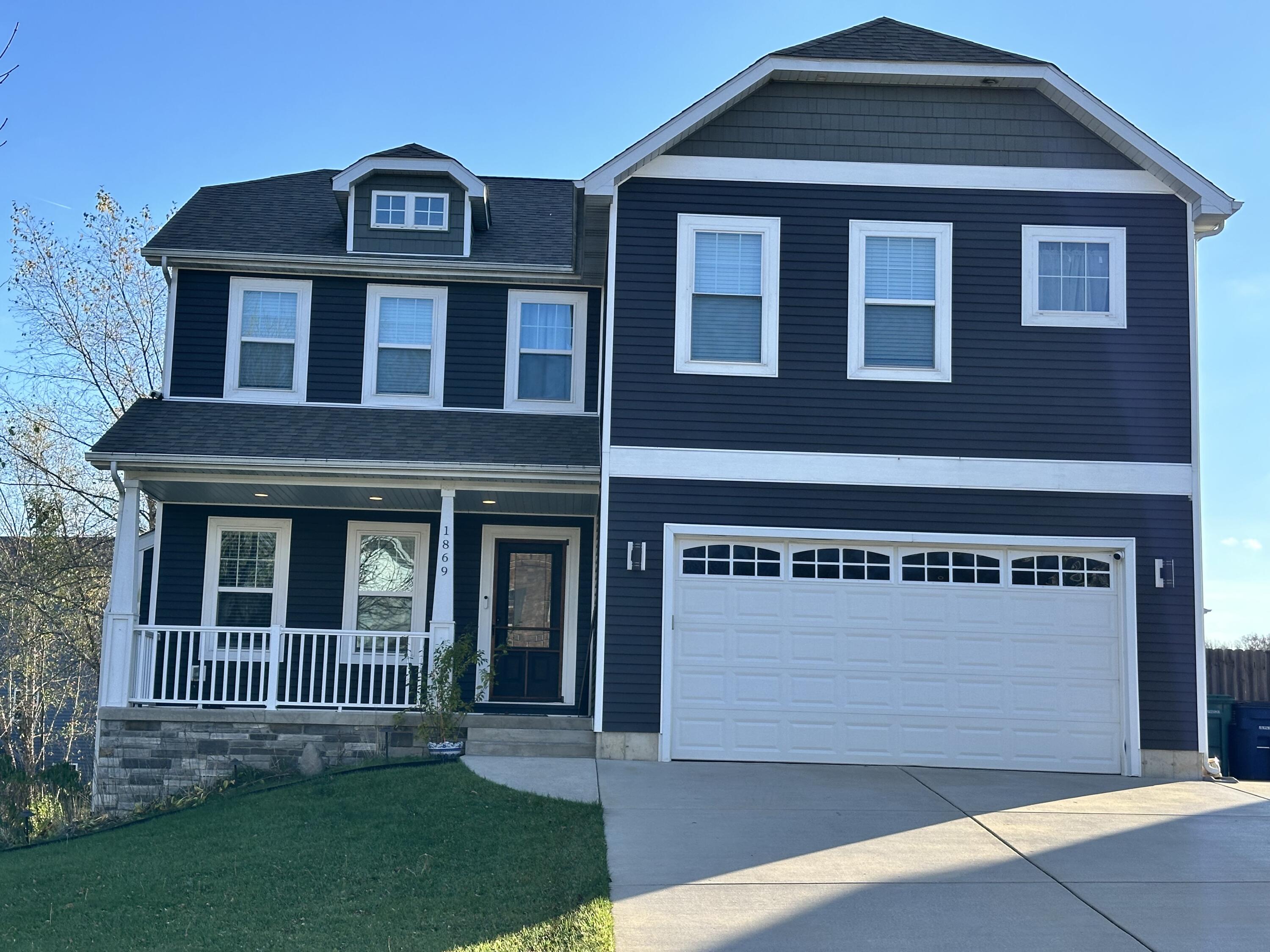 a front view of a house