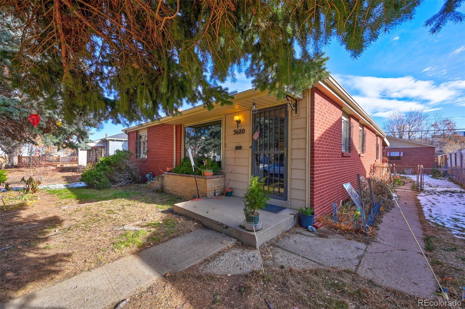 a view of a house with a patio