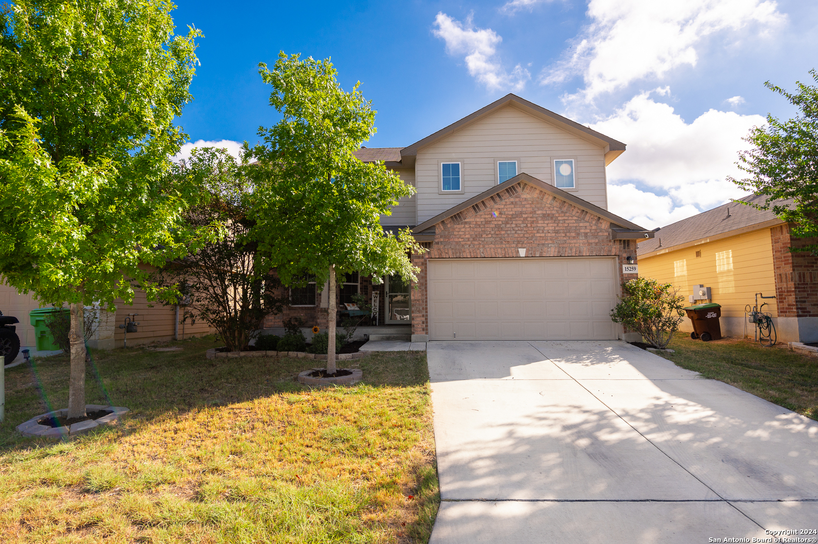 a front view of house with yard