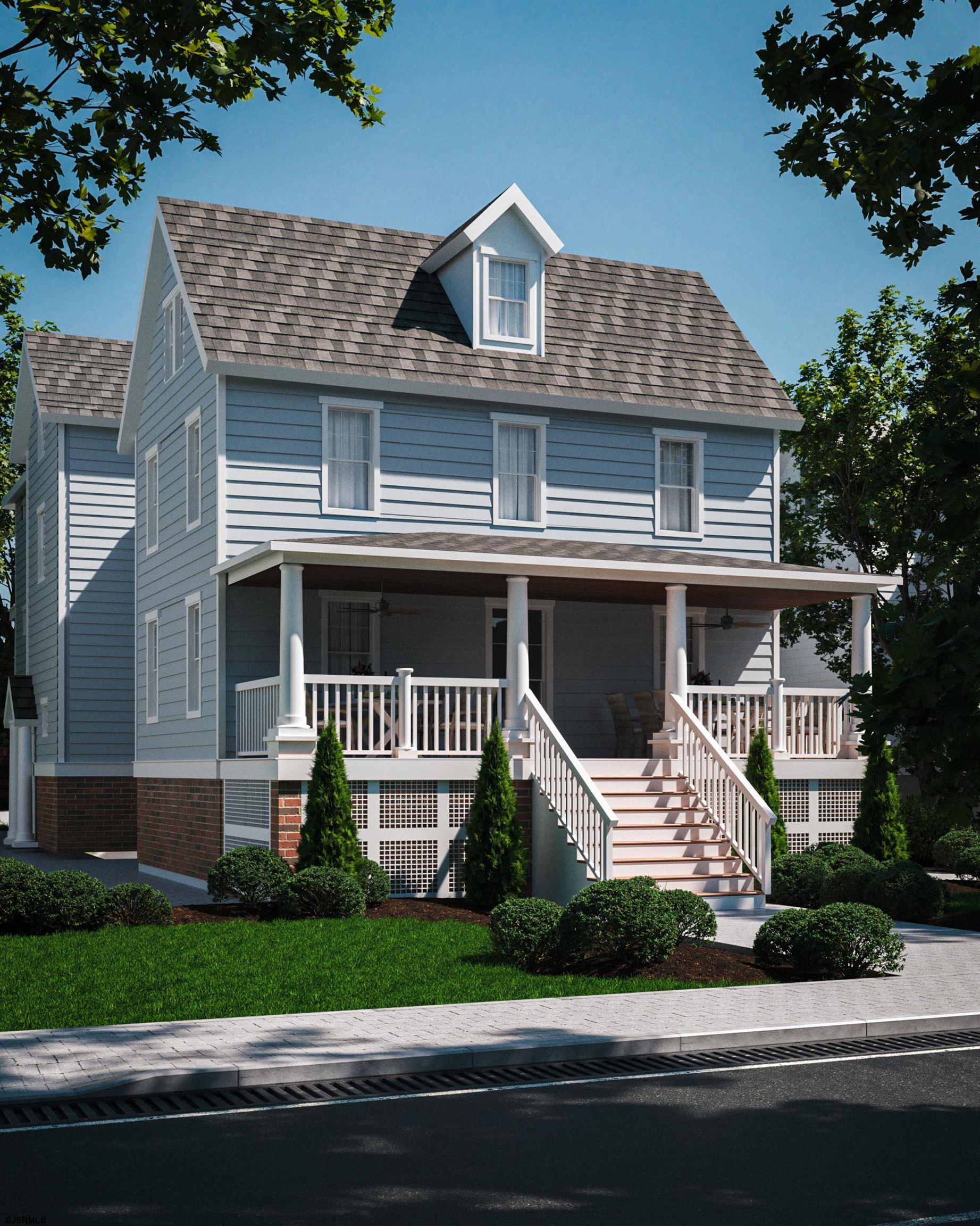 a front view of a house with a garden and plants