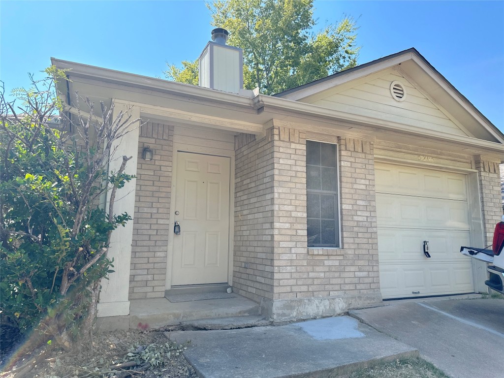 front view of a house with a door