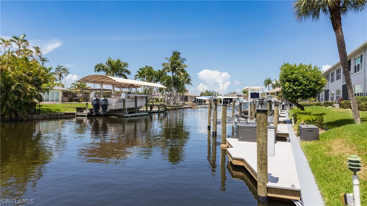 a view of a lake with houses