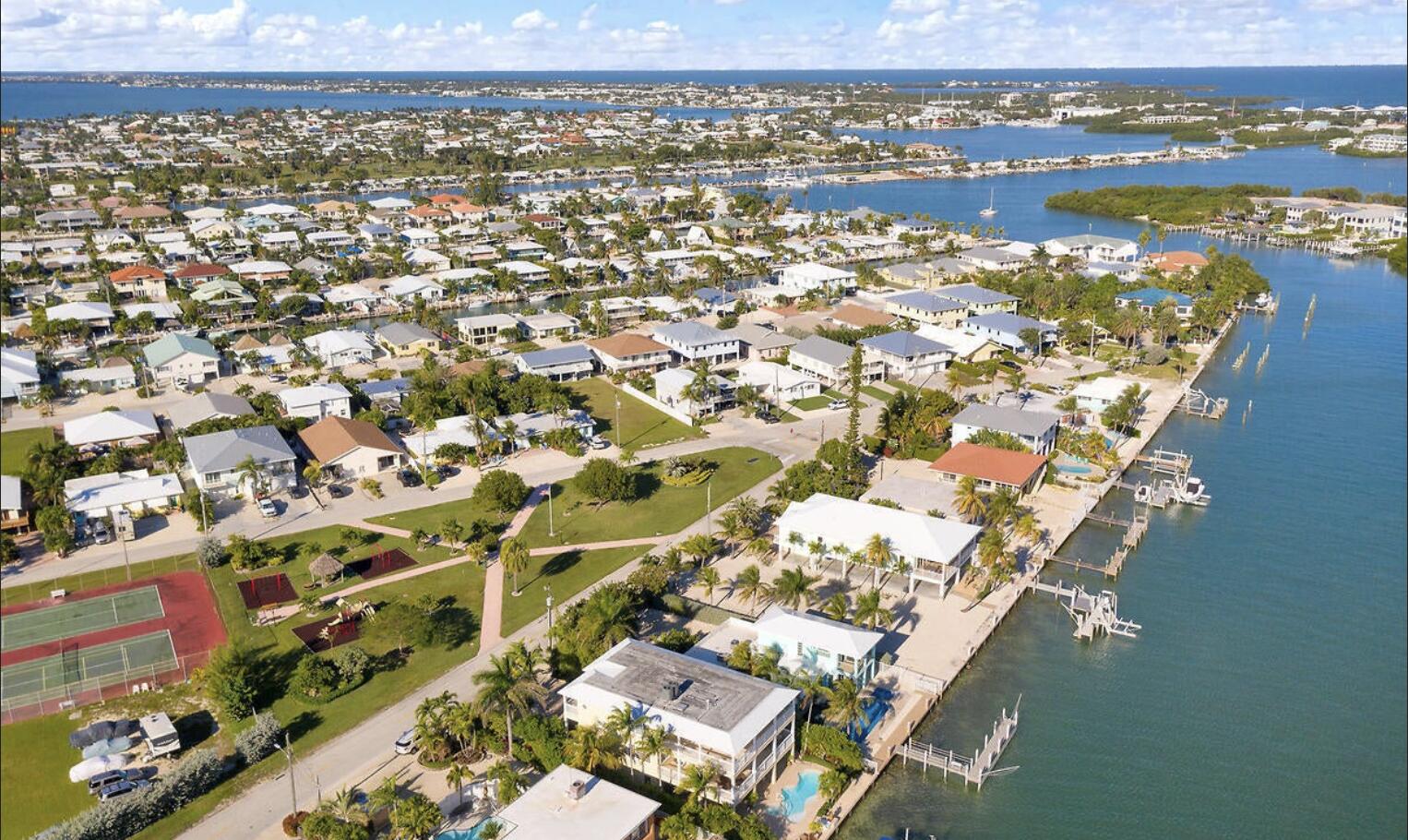 an aerial view of a city