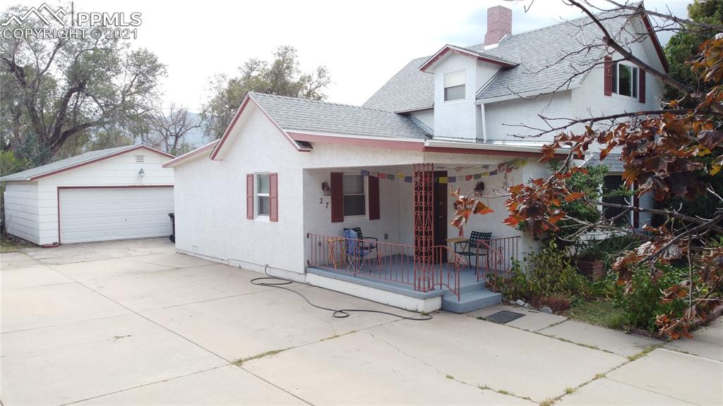 a view of a house with patio