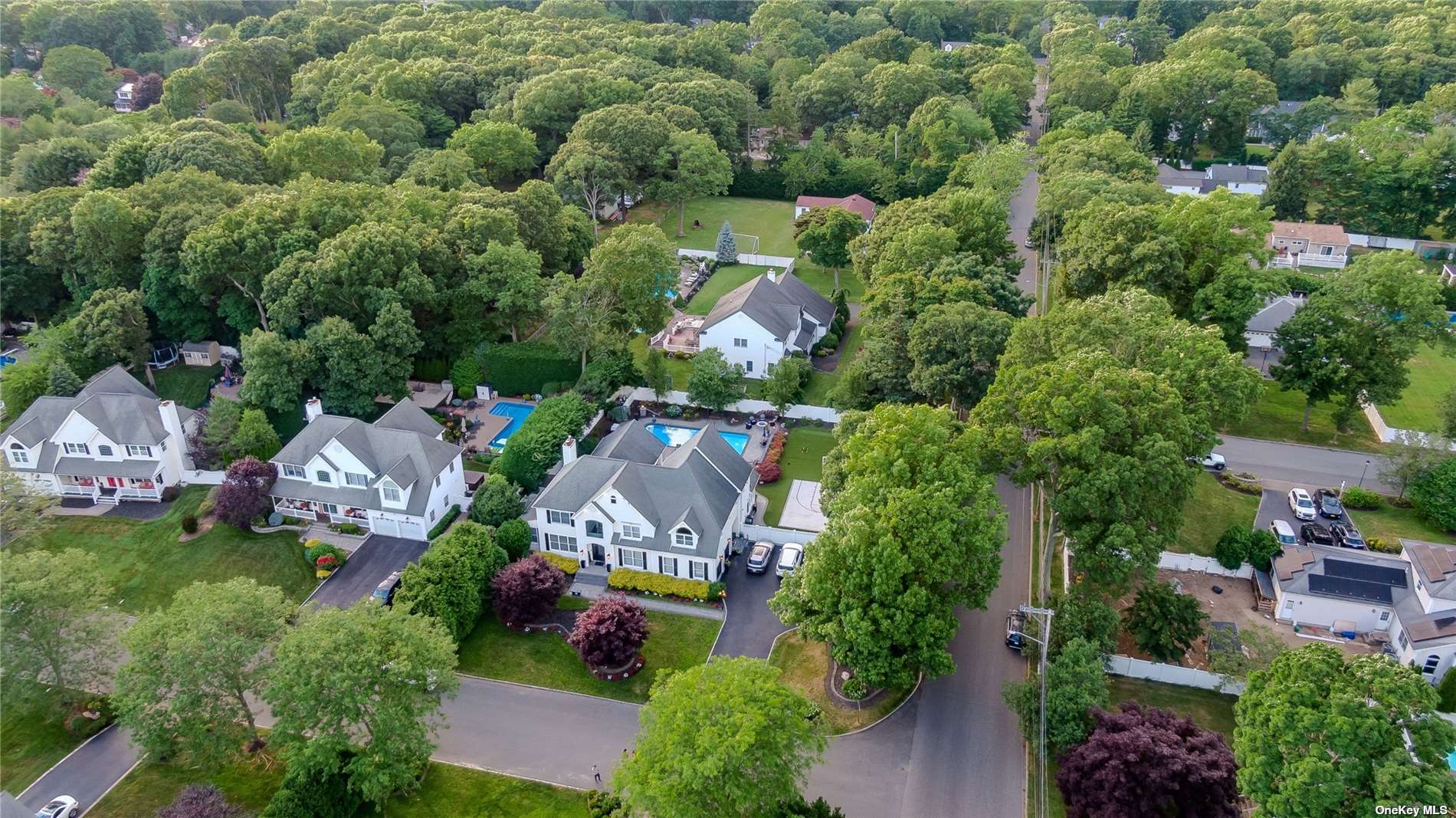 an aerial view of multiple house