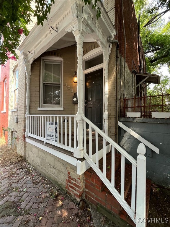 a view of a house with two window