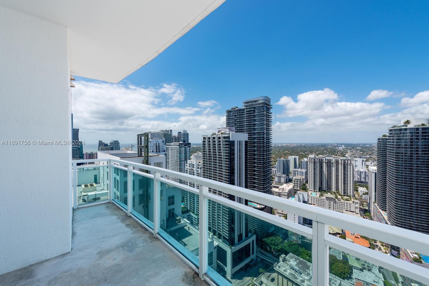 a balcony with city view