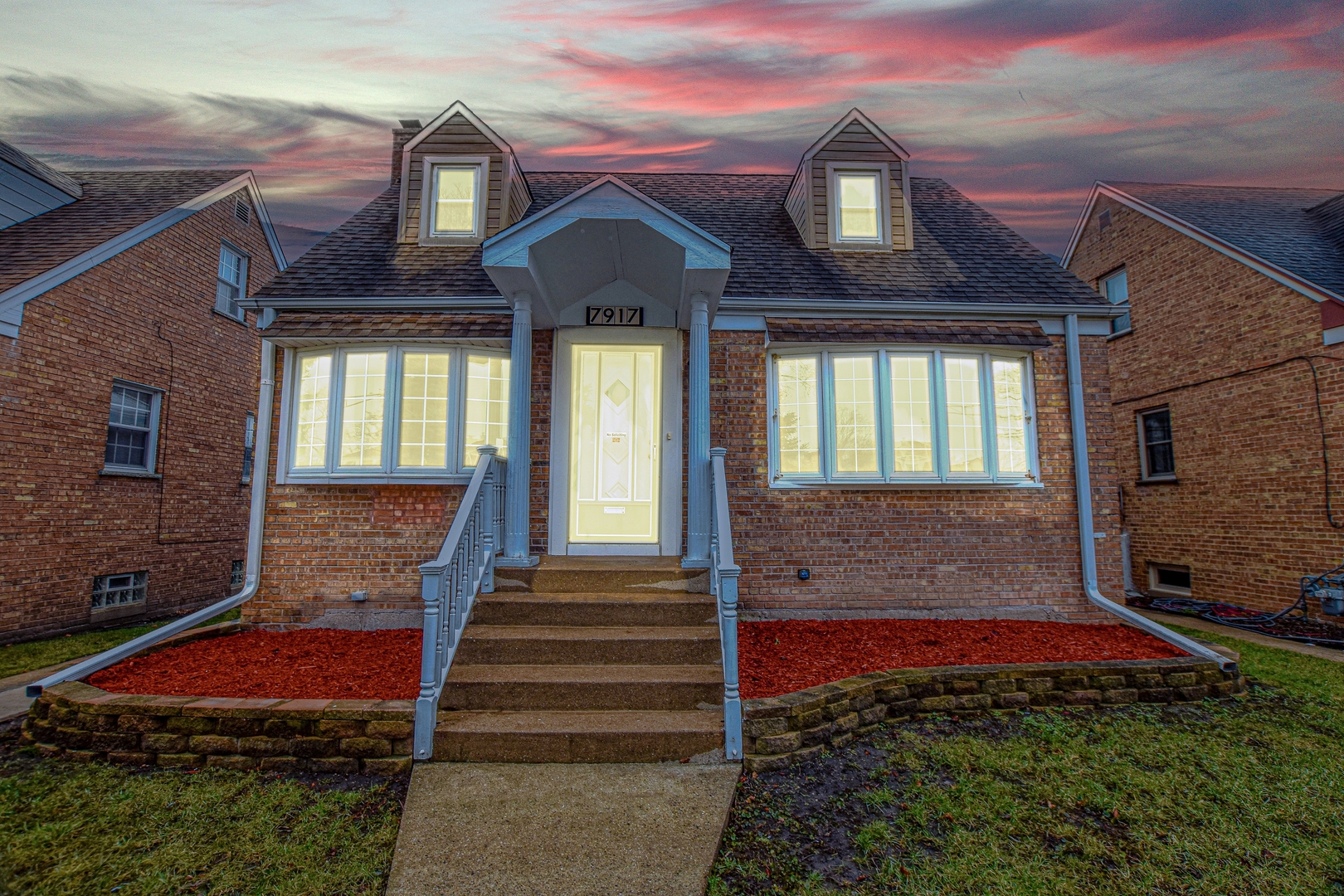 a front view of a house