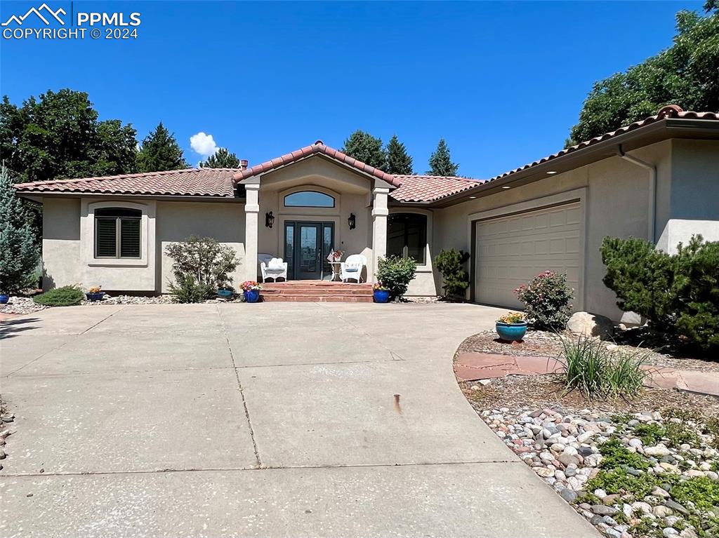 a view of a house with a patio