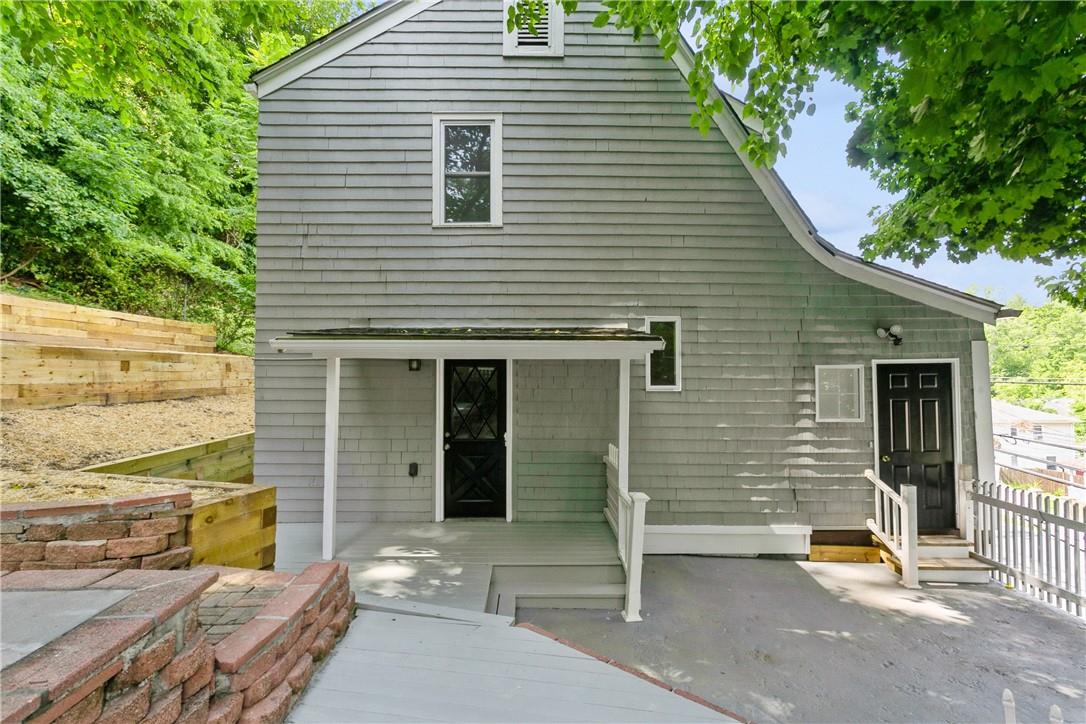 a view of a house with a patio