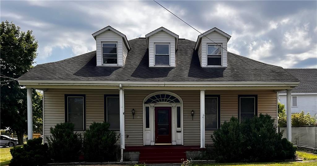 a front view of a house