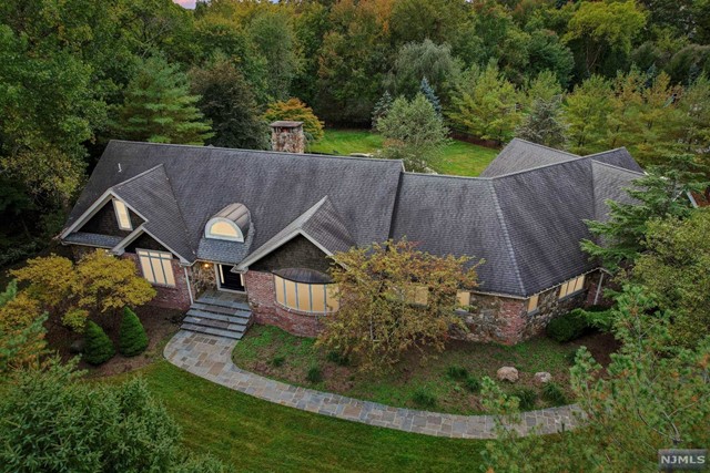 an aerial view of a house