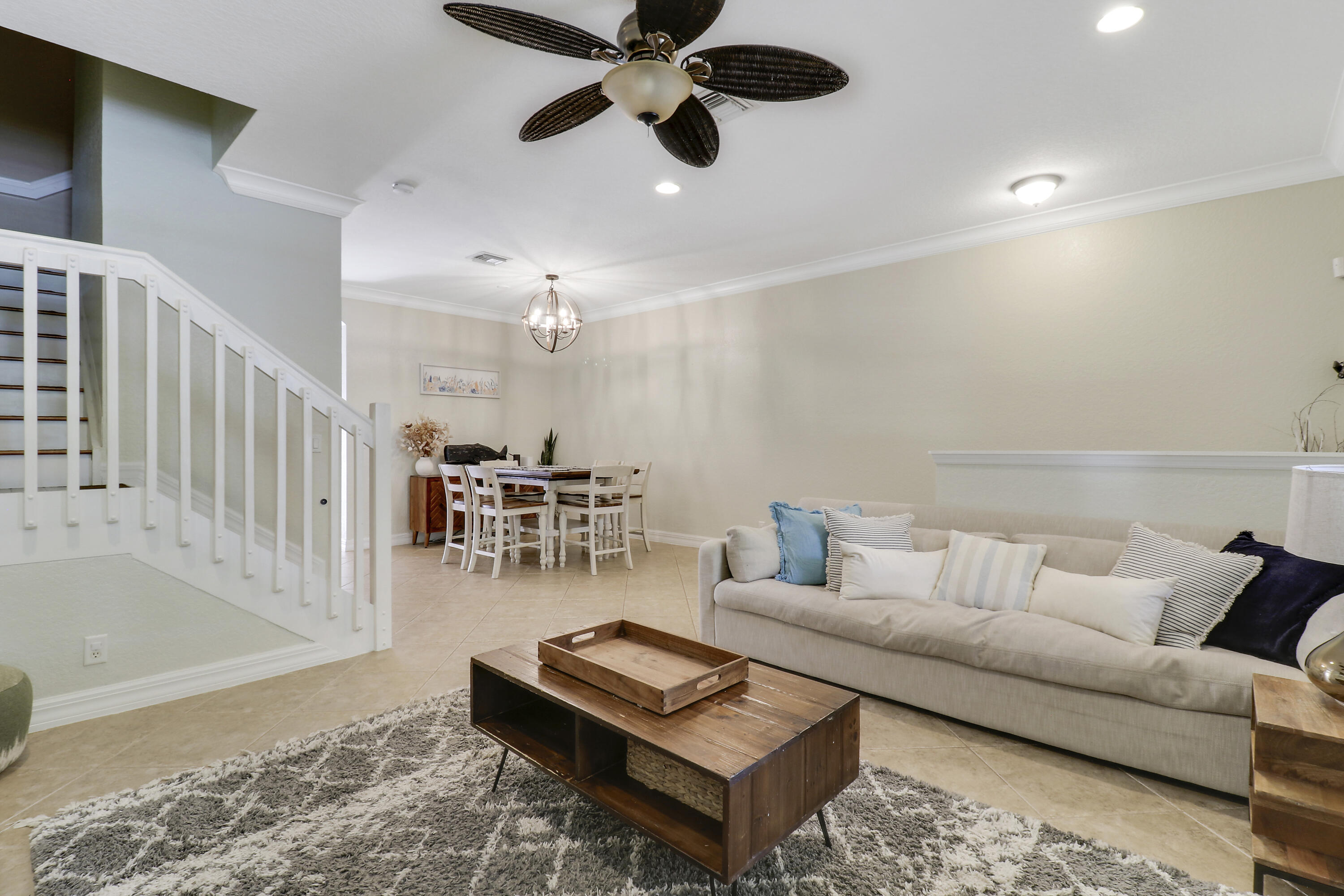 a living room with furniture