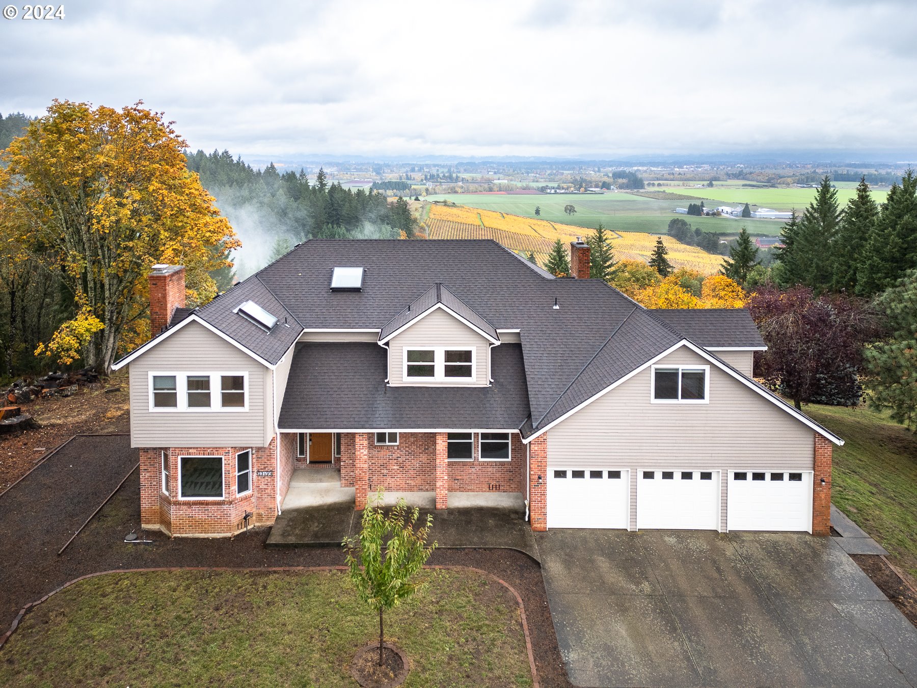 an aerial view of a house