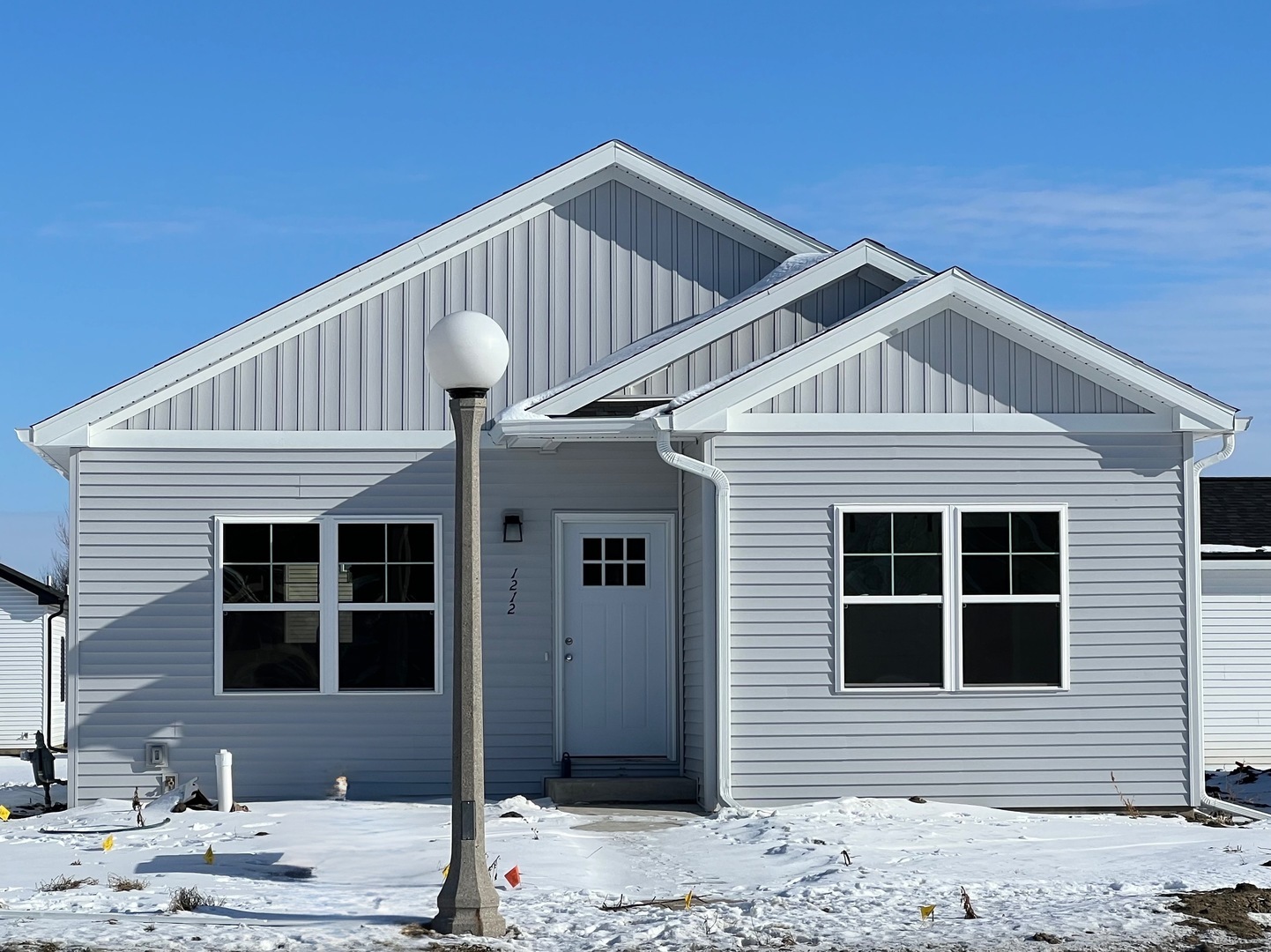 a front view of a house