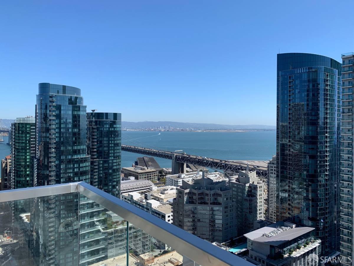 a view of balcony with city