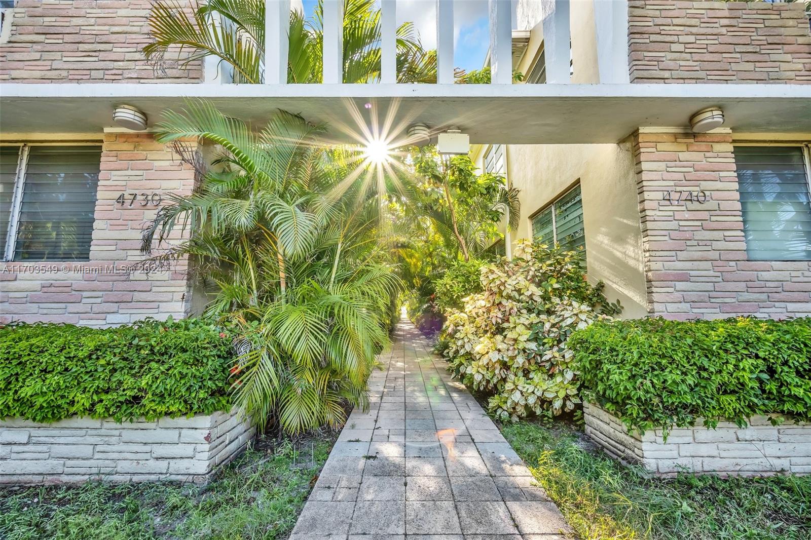 a path view of a building