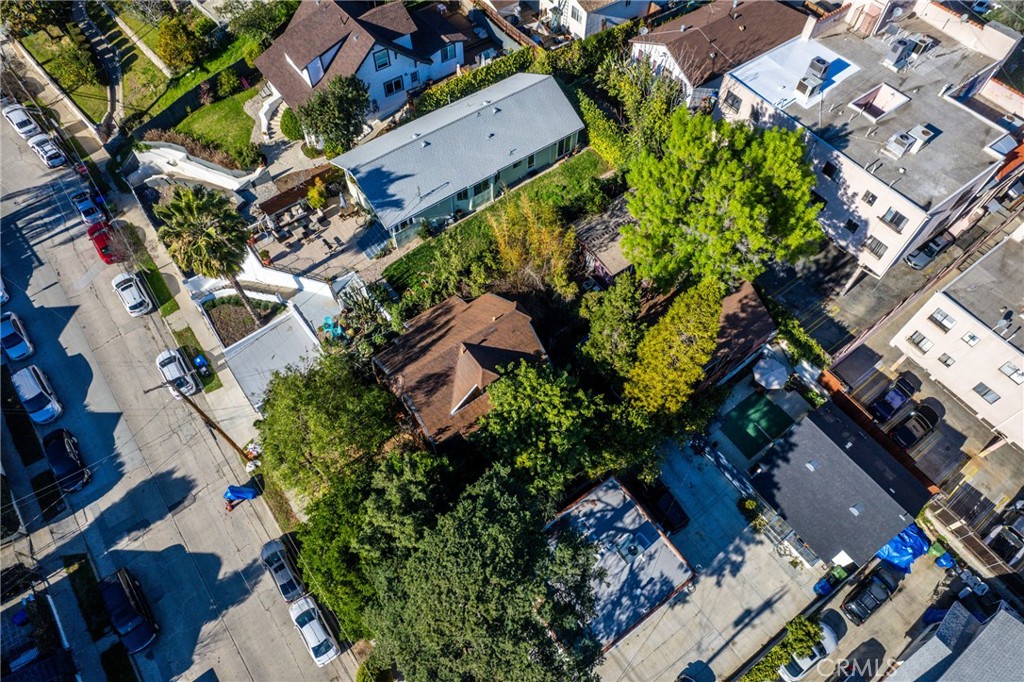 an aerial view of residential house with outdoor space