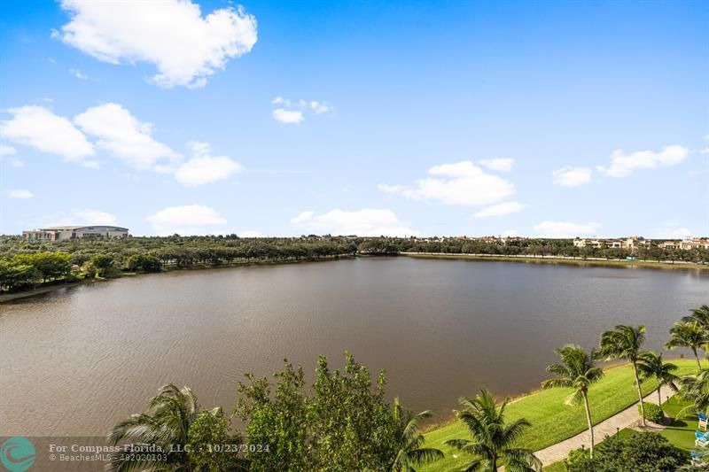 a view of a lake with a mountain view