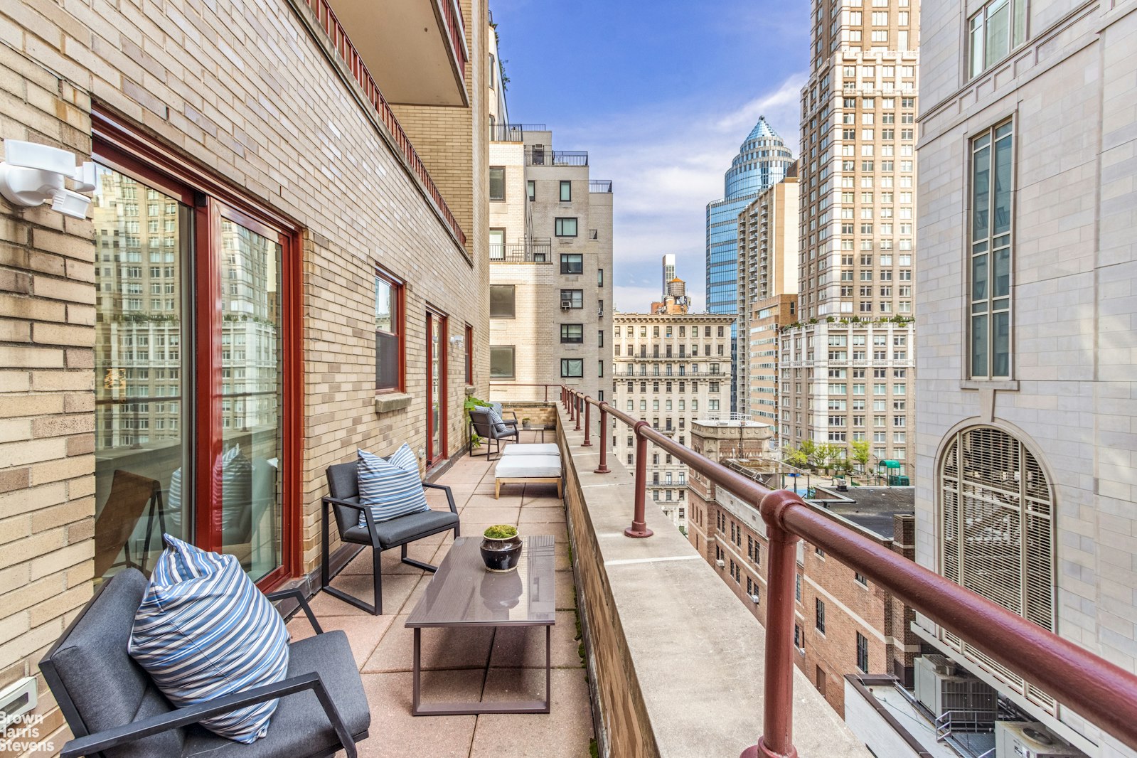 a view of balcony with a couch