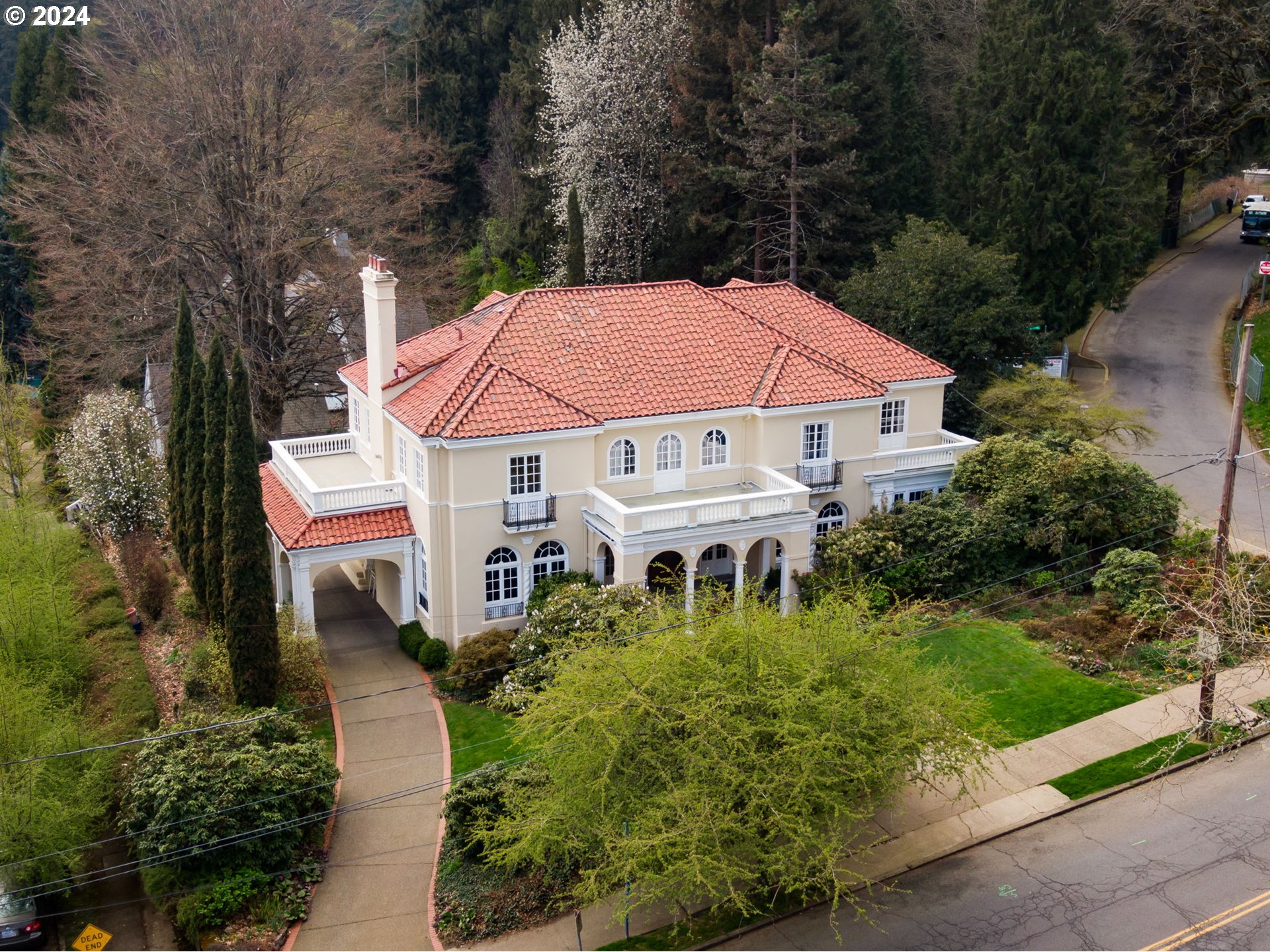 an aerial view of a house