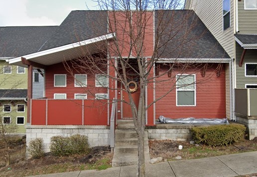 a front view of a house